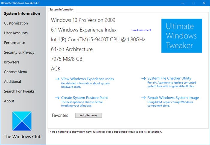 Ultimate Windows Tweaker