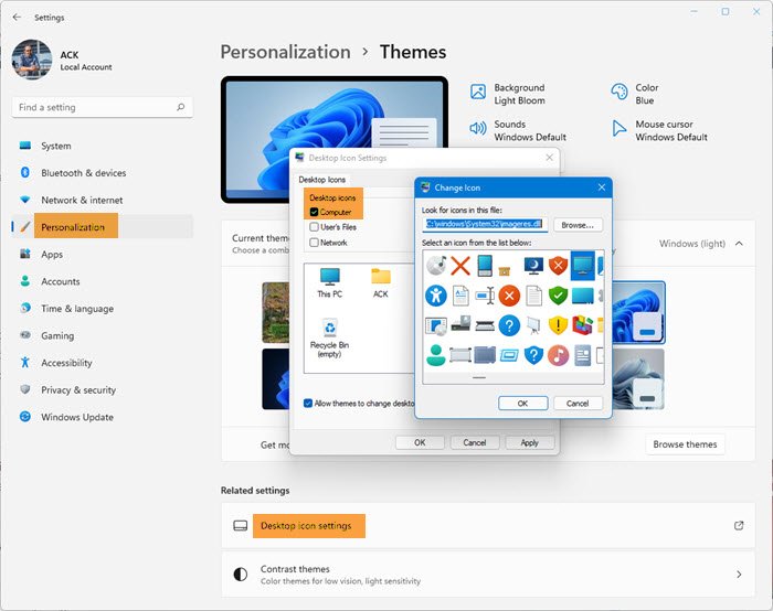 How to change Icons in Windows 11