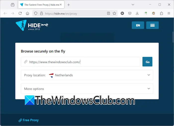 HideMe Free Web Proxy
