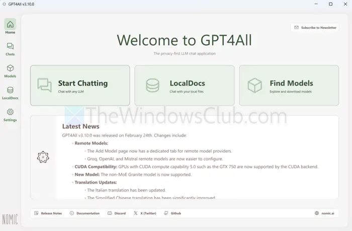 GPT4All PC AI Model